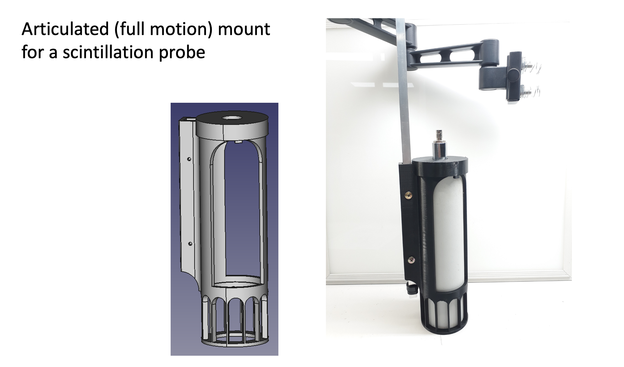 bespoke full motion mount for scintillation probe