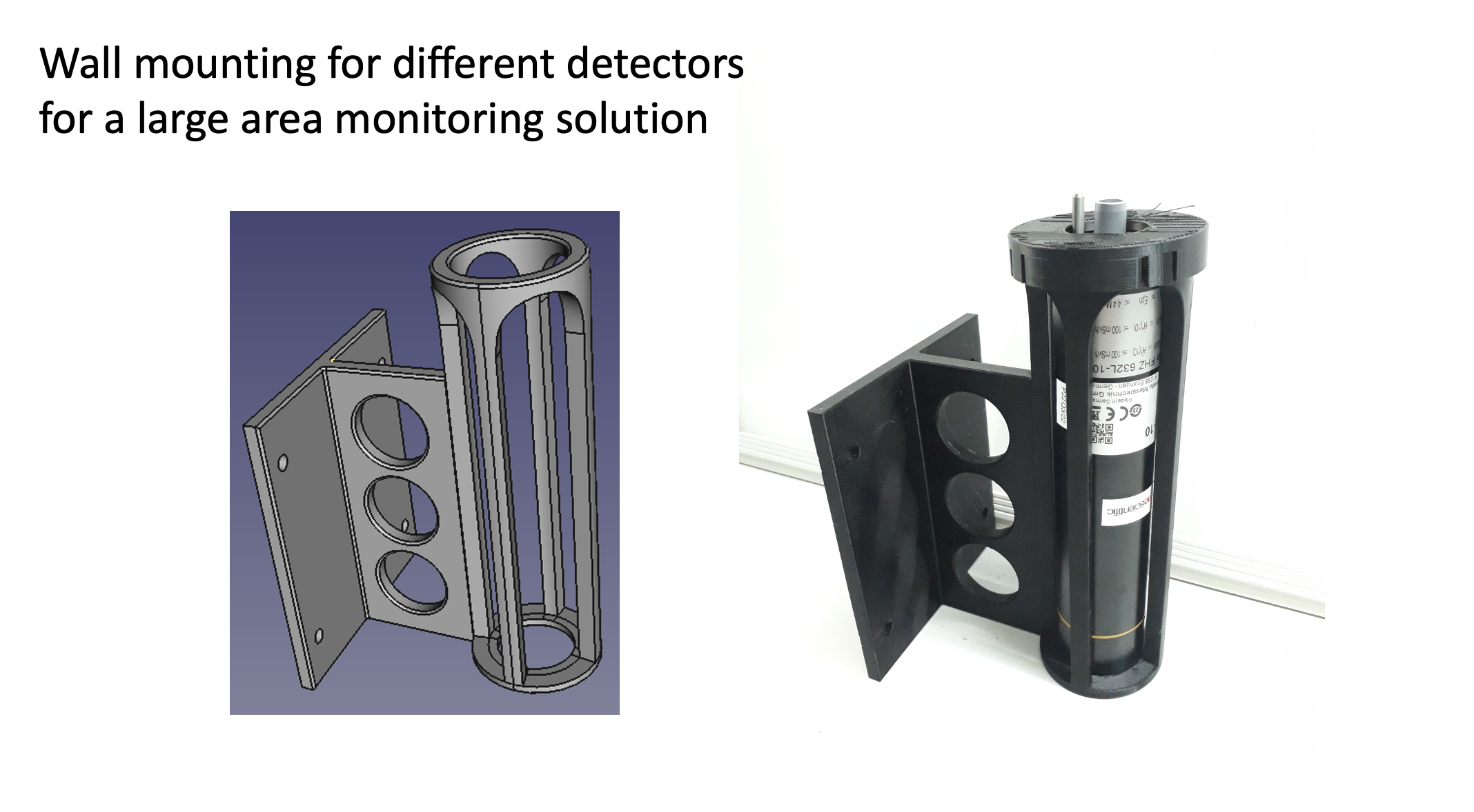 bespoke wall mounting for radiation detectors