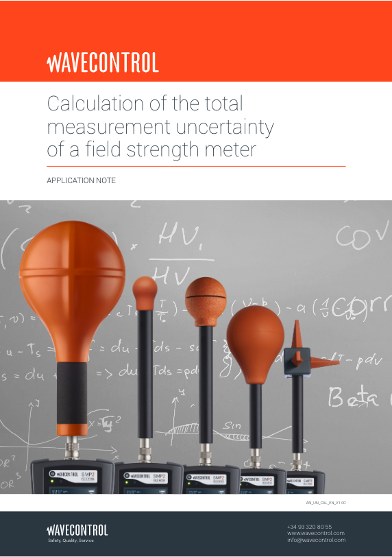 Calculation of the total measurement uncertainty of a field strength meter