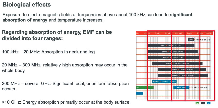 Health effects of high frequency EMF fields