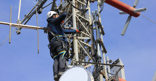 Worker exposed to EMF radiation